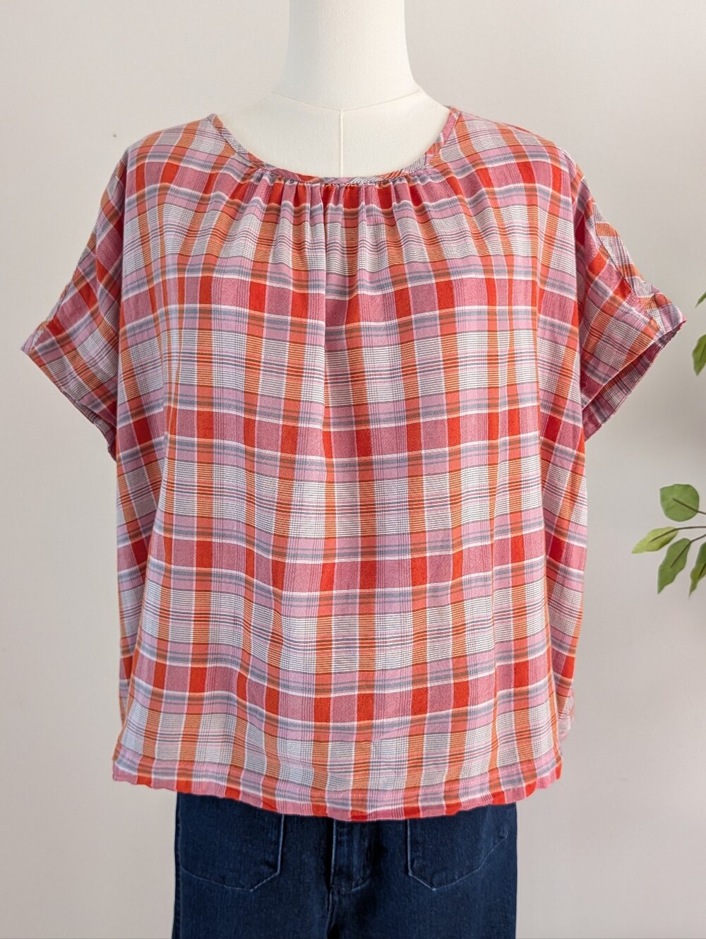 Madewell Cotton Plaid Top Shirt - M